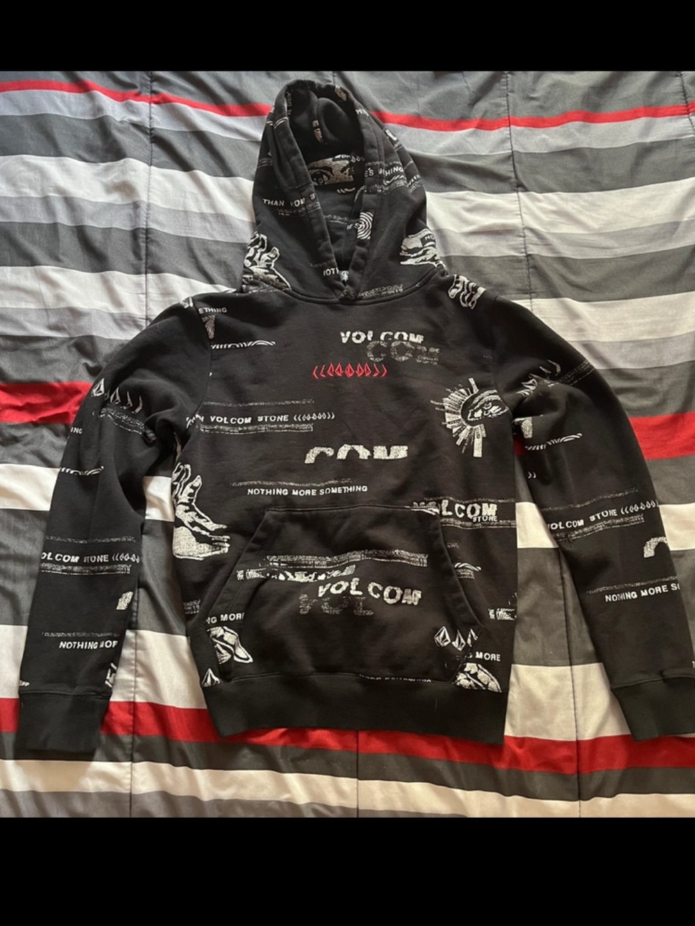 Volcom Black All-Over Print Pullover Hoodie